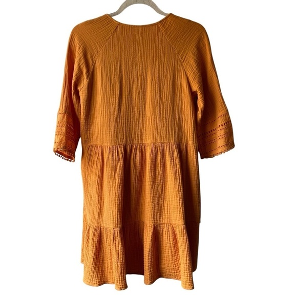 Anthropologie Eri + Ali Yellow Ruffled Tiered Angelica Tunic Sundress SZ XS - Picture 3 of 11